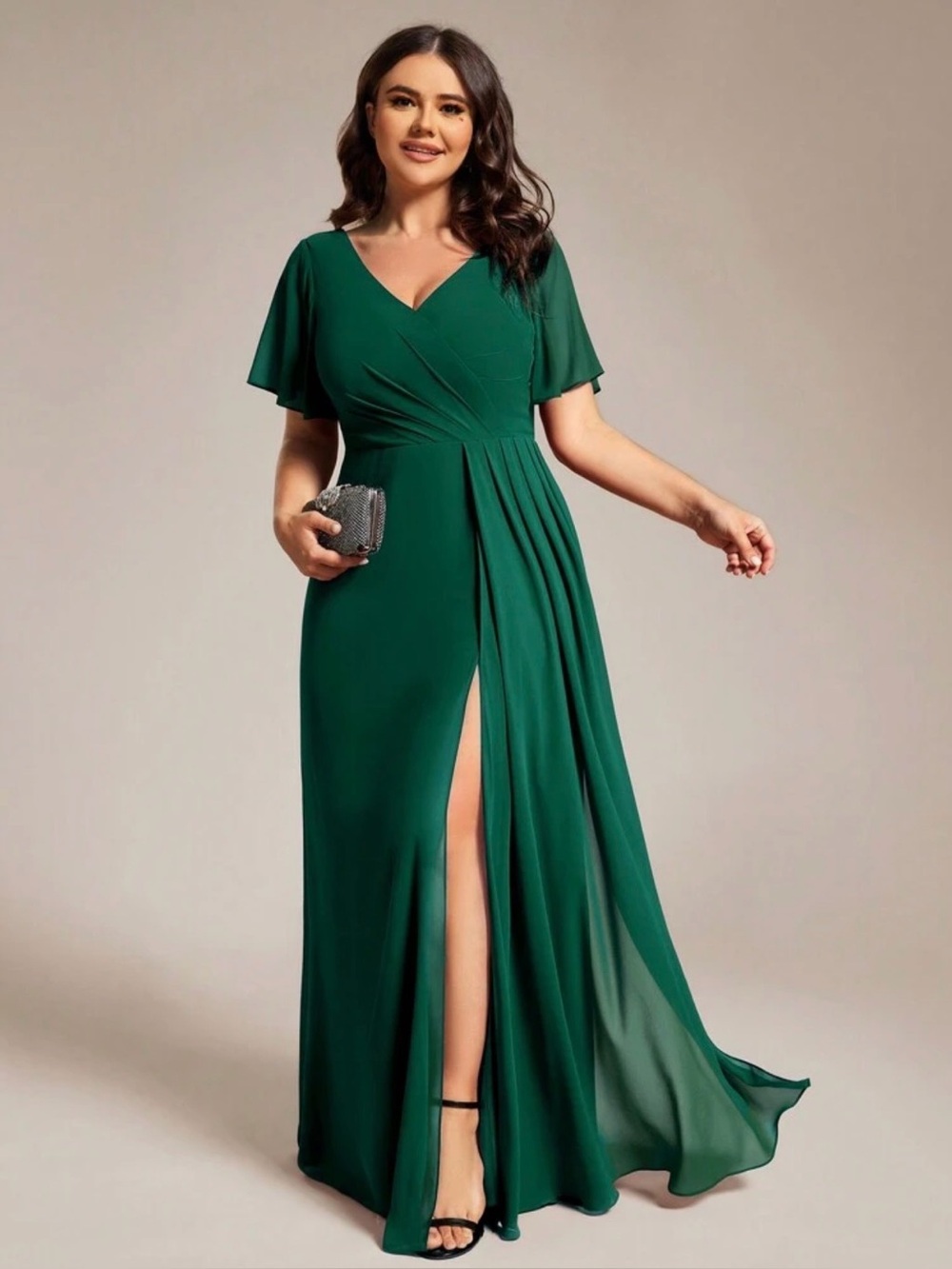 Green Chiffon Bridesmaid Dress